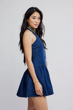 CLEAN BREAK DENIM MINI DRESS - NIGHT WASH