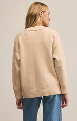 THEO CARDIGAN - CHAMPAGNE HEATHER