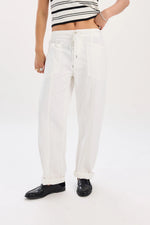 VILLA DRAWSTRING BARREL LEG PANT - LAMB