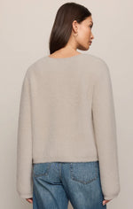Winterglow Fluffy Cardigan - Frosted Pearl