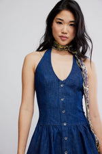 CLEAN BREAK DENIM MINI DRESS - NIGHT WASH