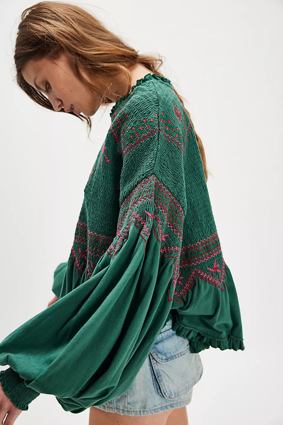 HOLLY KNIT TOP - GREEN COMBO
