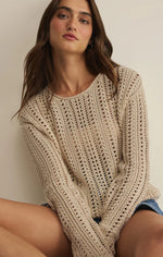 UPLAND CROCHET SWEATER - ISLAND COCONUT