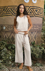 SCOUT EMBROIDERED PANT - WHITE