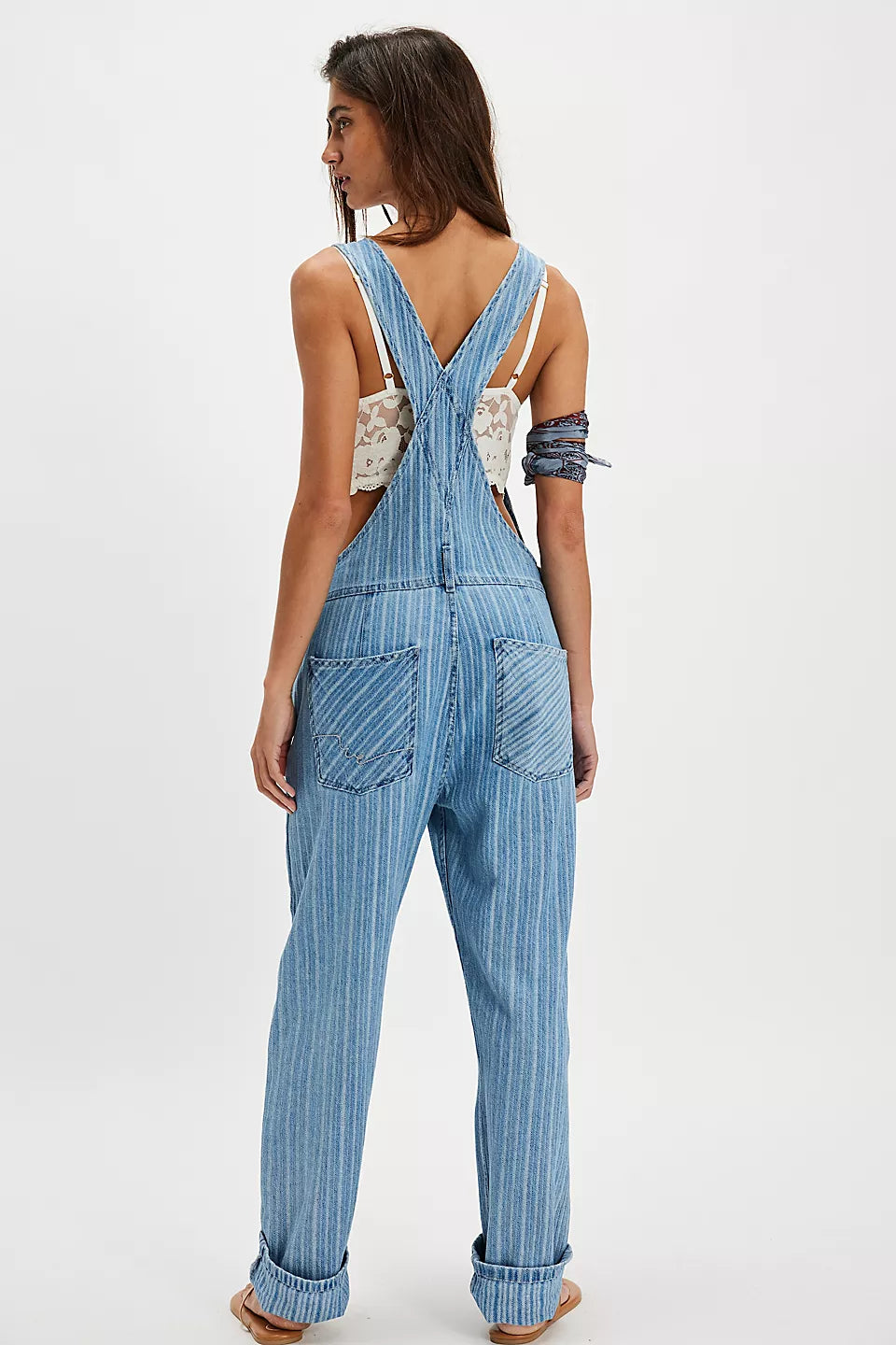 ZIGGY STRIPED DENIM OVERALLS - BEACHCOMBER