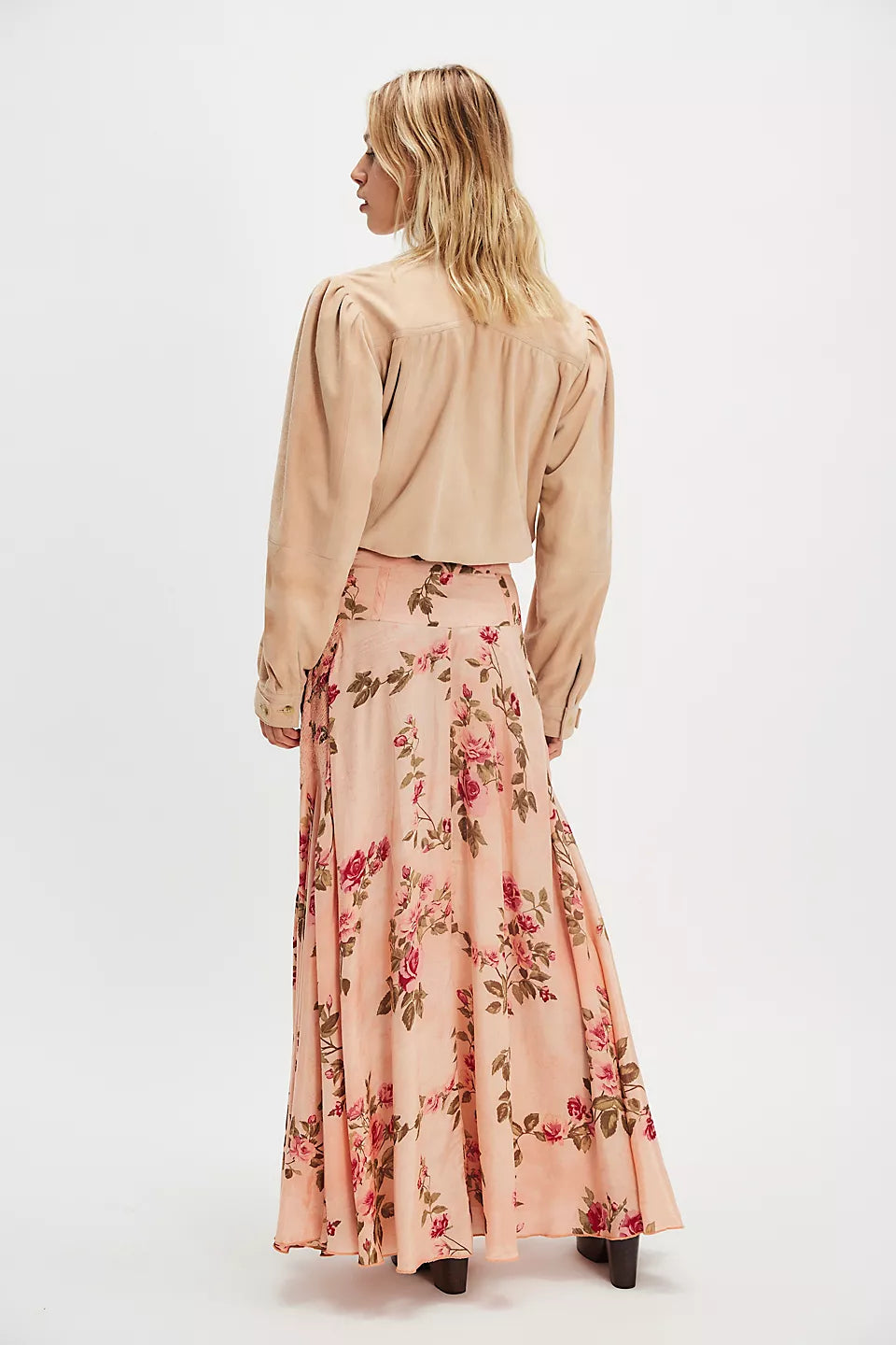 ROWAN MAXI SKIRT- FALLING FLORAL MAUVE