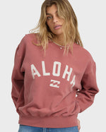 KENDAL CREWNECK SWEATSHIRT - DARK CORAL ALOHA