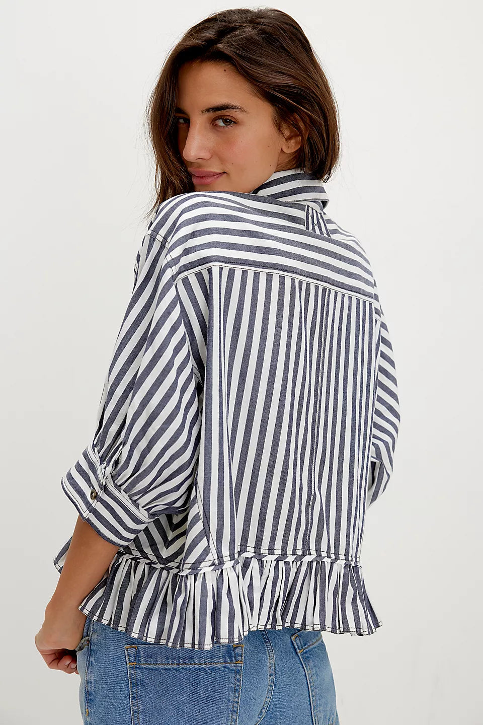 BAILEY STRIPED SHIRT-NAVY COMBO
