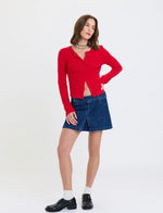Stargazer Pointelle Cardi - Cherry Bomb