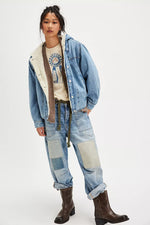 ASHER COSY DENIM JACKET - SNOWDRIFT WASH