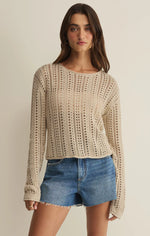 UPLAND CROCHET SWEATER - ISLAND COCONUT
