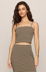 CAFFARI STRIPED TUBE TOP - PUTTY