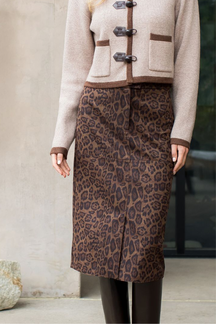 MIDI SKIRT-LEOPARD PRINT