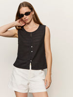 TEXTURED VACATION SHELL - BLACK