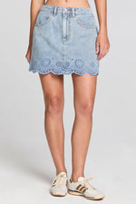 KAYLA MINI SKIRT - STONEWASH