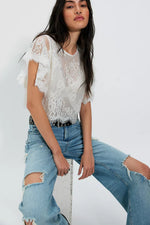 LUNAR ASH LACE TOP - IVORY
