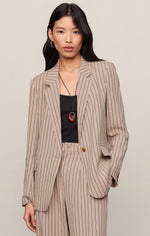 Evan Striped Blazer - Soft Ecru
