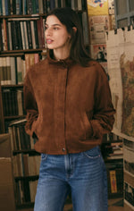 Corin Bubble Hem Jacket - Saddle Suede
