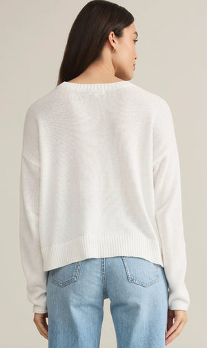 SIENNA HEART SWEATER-WHITE