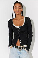 END GAME POINTELLE LONG SLEEVE-BLACK