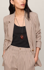 Evan Striped Blazer - Soft Ecru