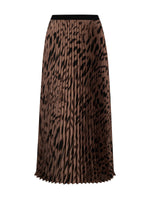 NOSTALGIA PLEATED MIDI SKIRT - MOCHA LEO