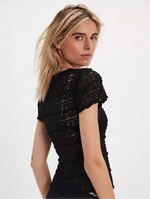 ANGELINA LACE TEE - BLACK