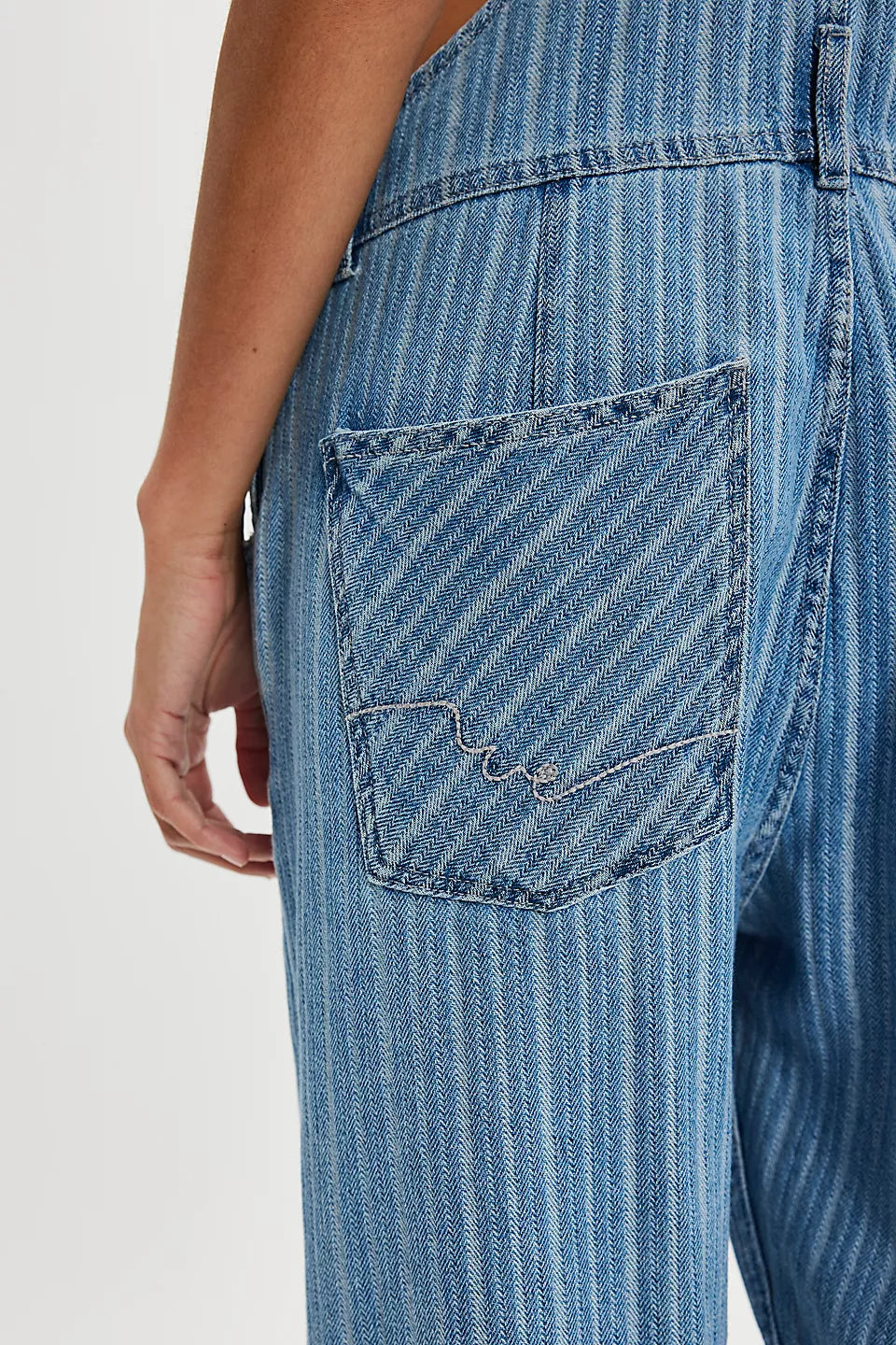 ZIGGY STRIPED DENIM OVERALLS - BEACHCOMBER