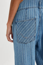 ZIGGY STRIPED DENIM OVERALLS - BEACHCOMBER