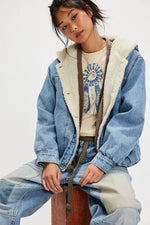 ASHER COSY DENIM JACKET - SNOWDRIFT WASH