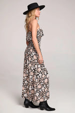 SCOTLYNN MIDI DRESS - BLACK FLORAL