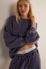 SLOW IT DOWN PULLOVER-PEACOAT