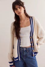 VARSITY CARDIGAN - ECRU