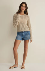 UPLAND CROCHET SWEATER - ISLAND COCONUT