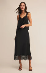 UMA LACE SATIN CAMI-BLACK