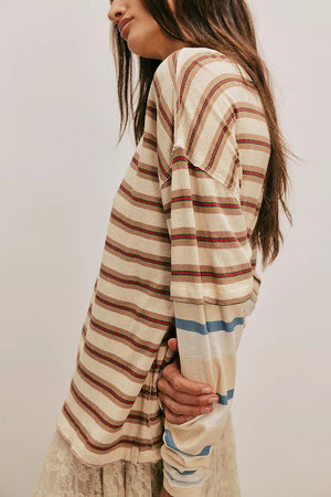 NINA STRIPE LONG SLEEVE TEE - NEUTRAL COMBO