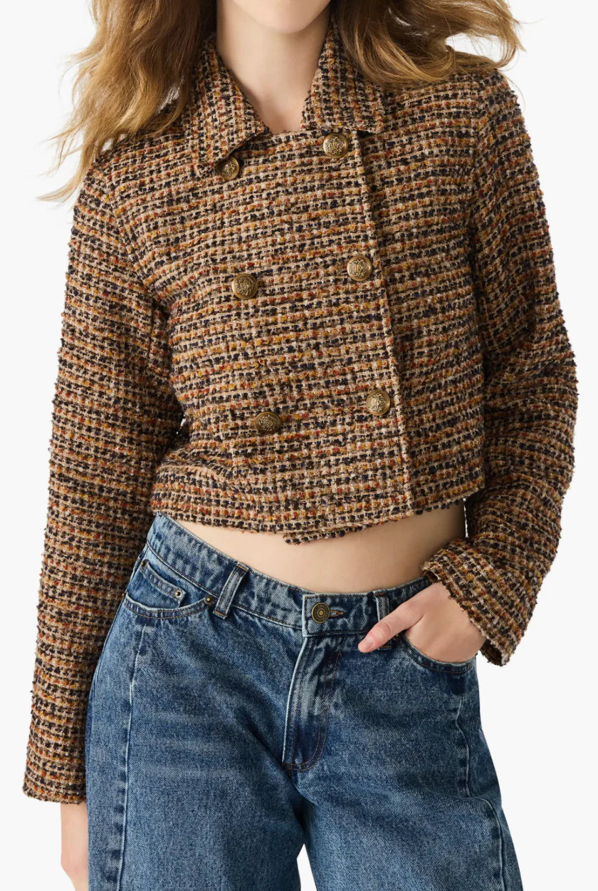 AVIE JACKET - BROWN PLAID