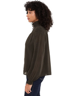 Ellie Smocked Popover - Espresso Geo