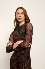 Easy Autumn Mesh Dress - Cocoa Paisley