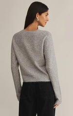 MEDINA CARDIGAN - LIGHT HEATHER GREY