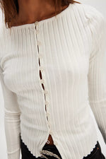 TILLY LONG SLEEVE CARDIGAN - IVORY