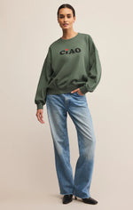CIAO SUNDAY SWEATSHIRT-HUNTER GREEN