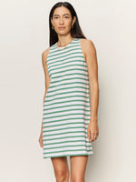 ON THE YACHT SHIFT DRESS - GREEN JUICE / WHITE STRIPE