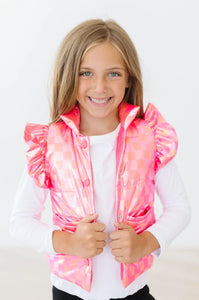 NEON PINK PUFFER VEST