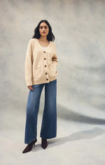 THEO CARDIGAN - CHAMPAGNE HEATHER