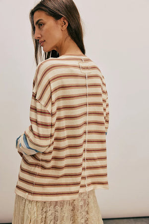 NINA STRIPE LONG SLEEVE TEE - NEUTRAL COMBO