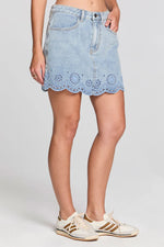 KAYLA MINI SKIRT - STONEWASH