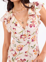 Ruffle Midi Dress - Ivory Multi