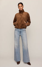 Corin Bubble Hem Jacket - Saddle Suede