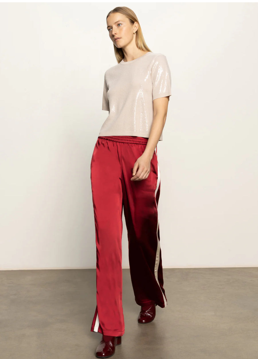 SATIN TRACK PANT-CRIMSON